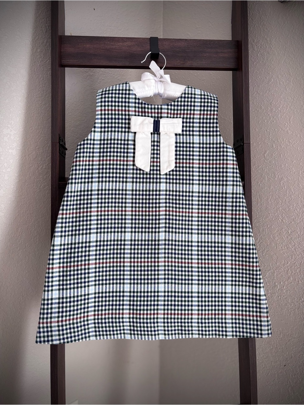 The Beaufort Bonnet Company Black & White Gingham Dress with Cream Bow NEW